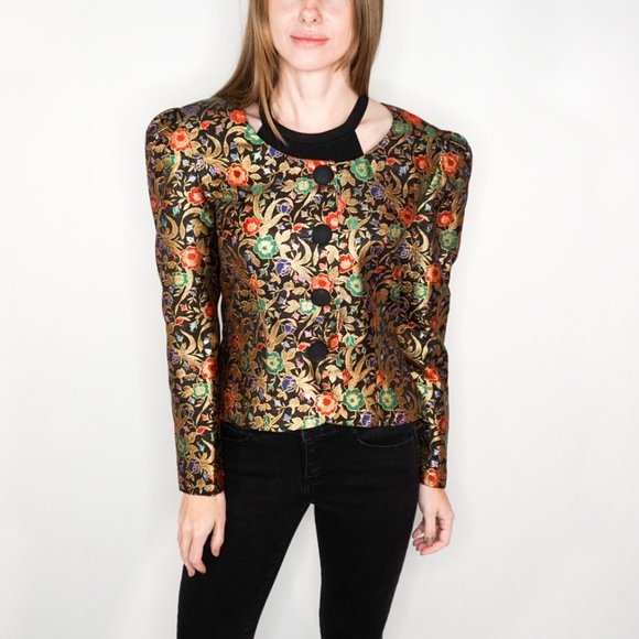 VINTAGE 80s Kathryn Conover Brocade Jacket - Picture 7 of 7